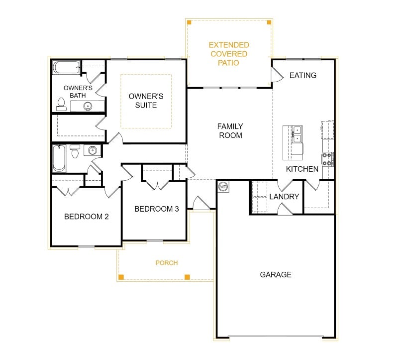 Floor Plans with Extended Covered Patios | Hedgefield Homes Fort Worth Texas