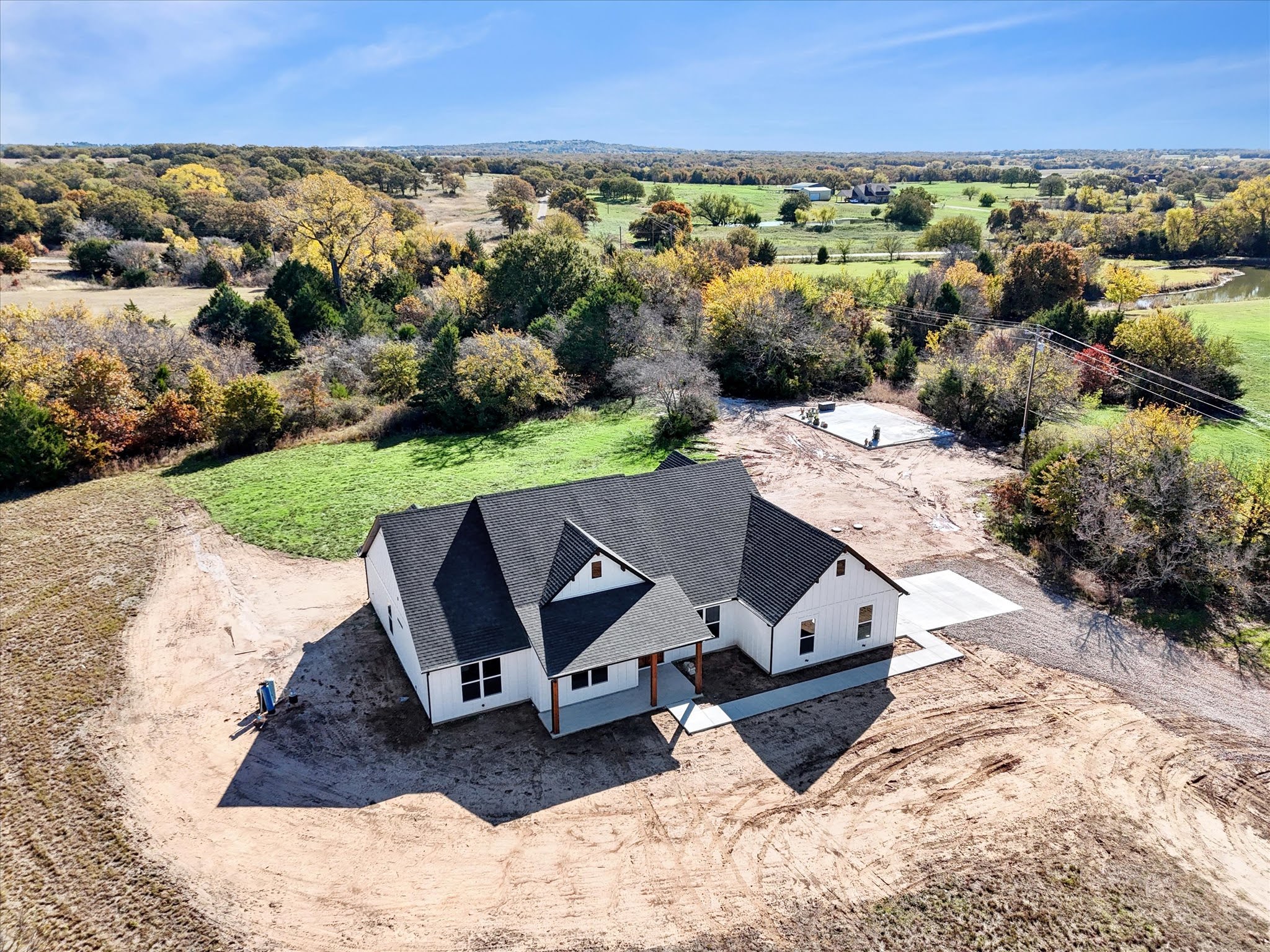 Hamilton Aerial Farm Fall Leaves