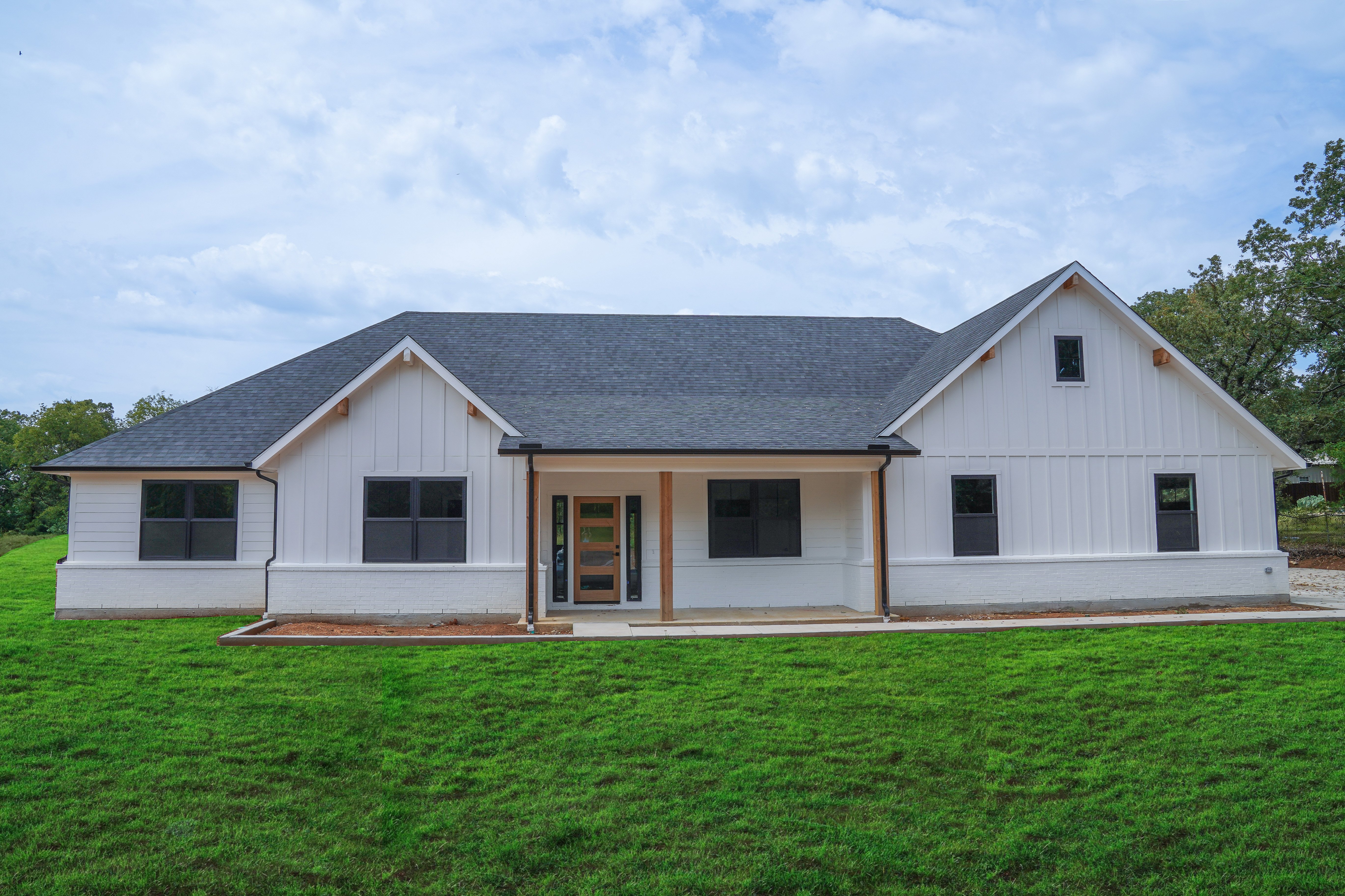 White Hamilton Custom w Wainscot Modern Door