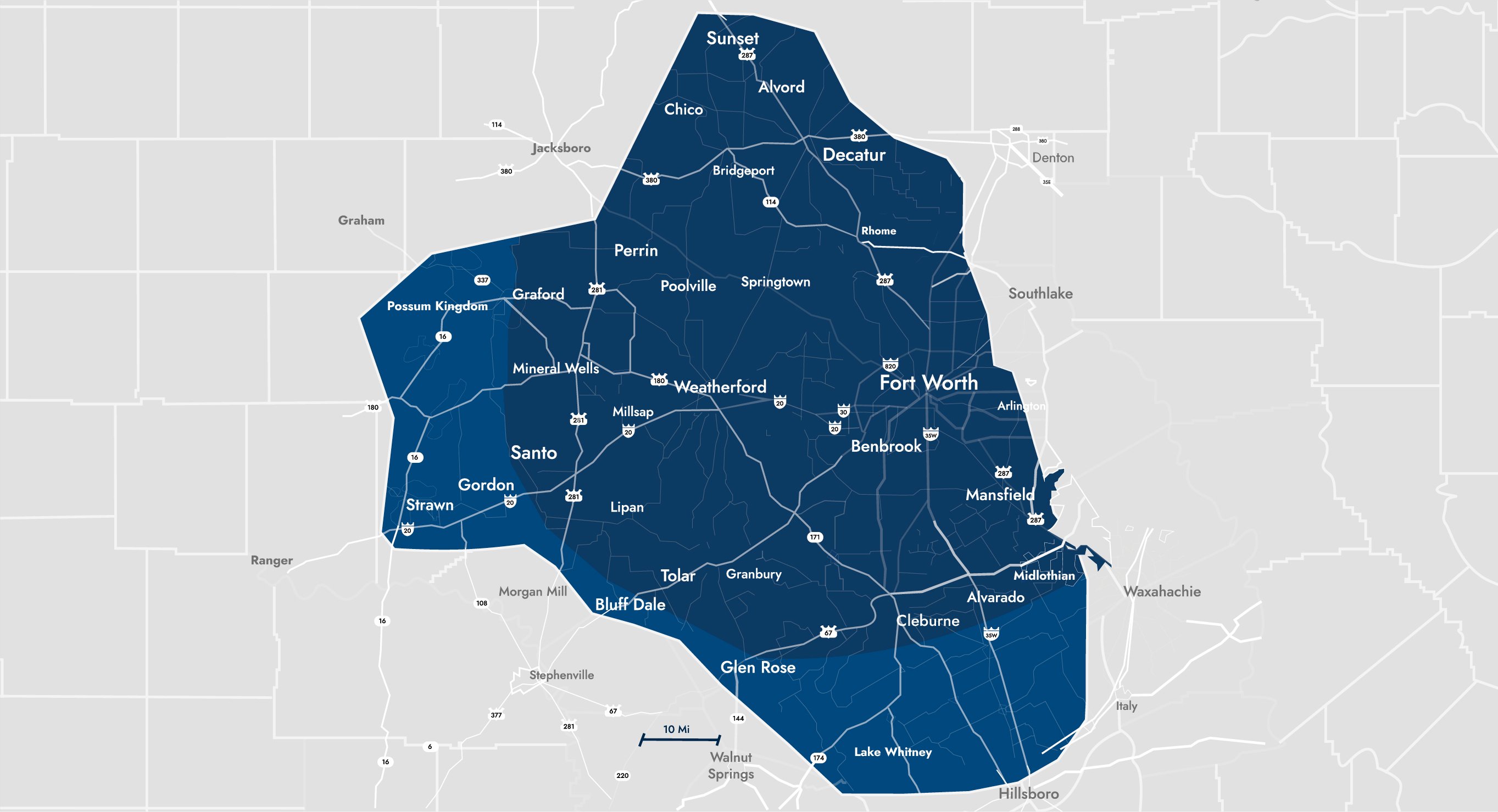 Hedgefield Homes Territory Map