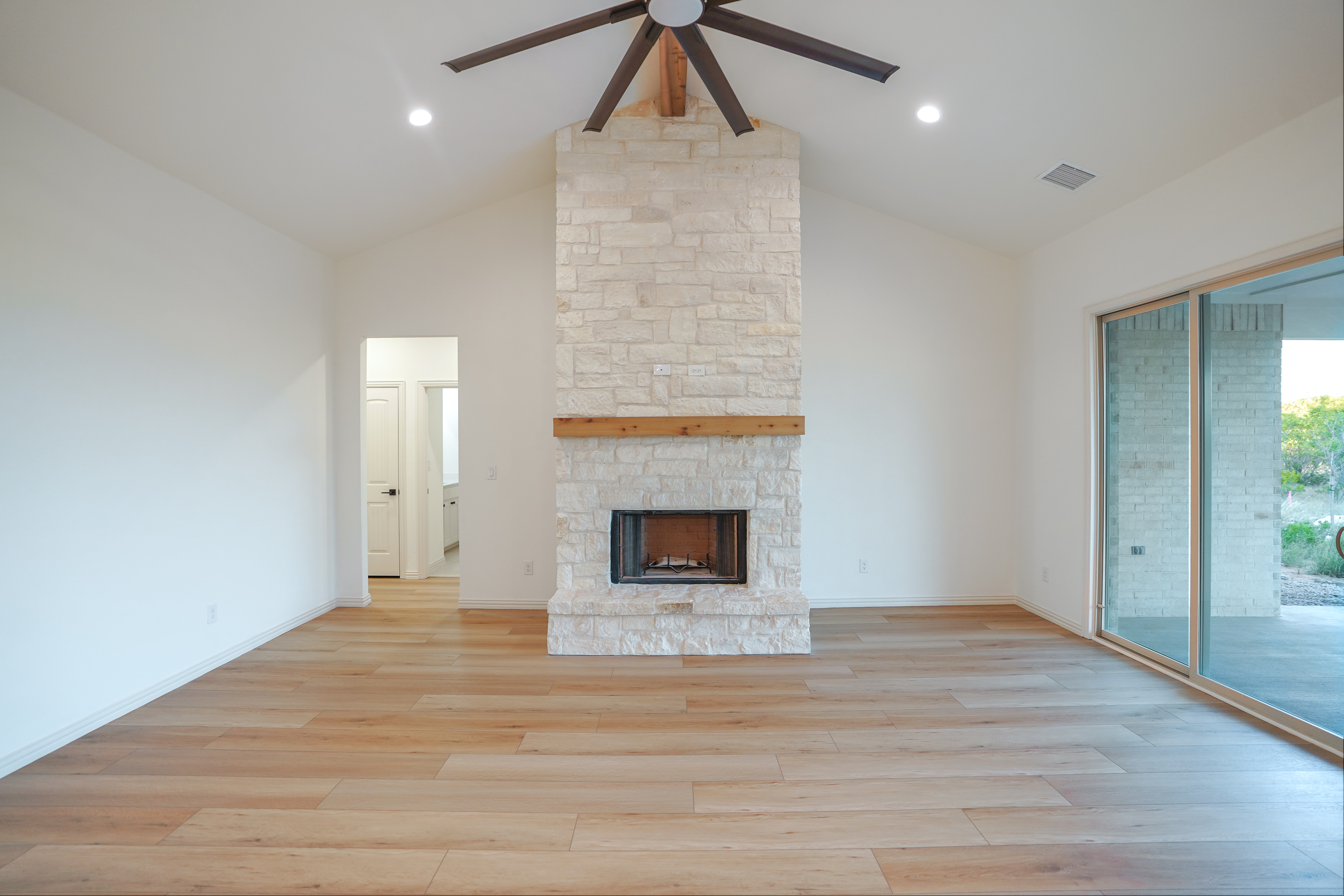 Hamilton Vault Full Stone Fireplace